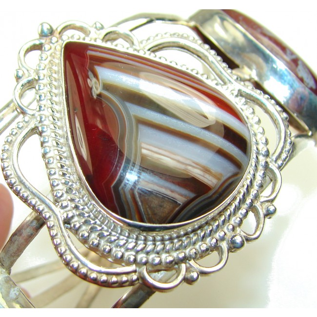 Natural Beauty!! Agate Sterling Silver Bracelet / Cuff