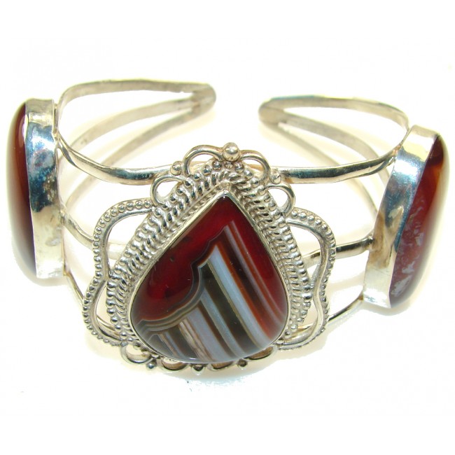 Natural Beauty!! Agate Sterling Silver Bracelet / Cuff