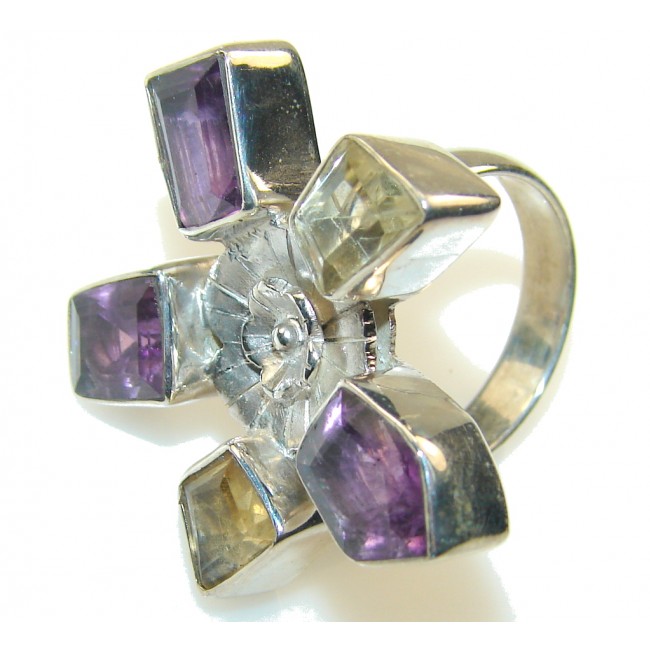 My Sweet!! Purple Amethyst Sterling Silver ring; size 7