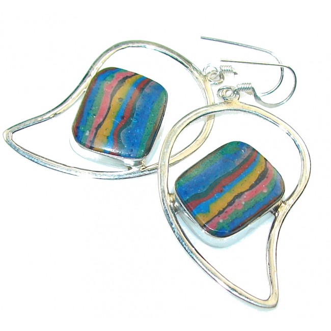 Opening Night!! Rainbow Calsilica Sterling Silver earrings