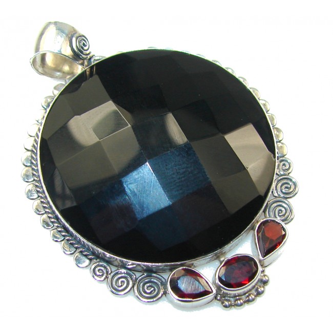 Beautiful Black Onyx Sterling Silver Pendant