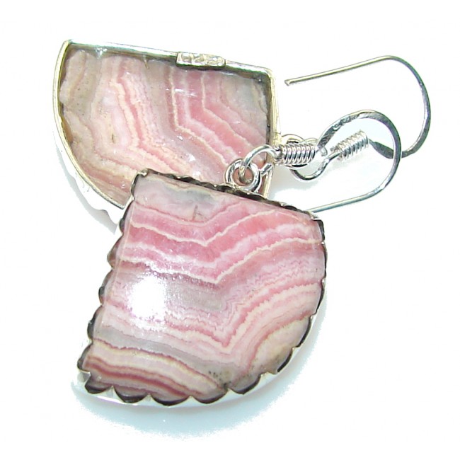 Excellent Pink Rhodochrosite Sterling Silver earrings