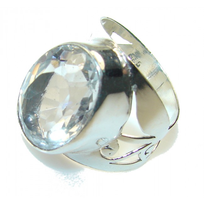 Secret!! White Topaz Sterling Silver ring s. 8 1/4