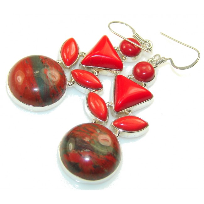 Fabulous Red Jasper Sterling Silver earrings