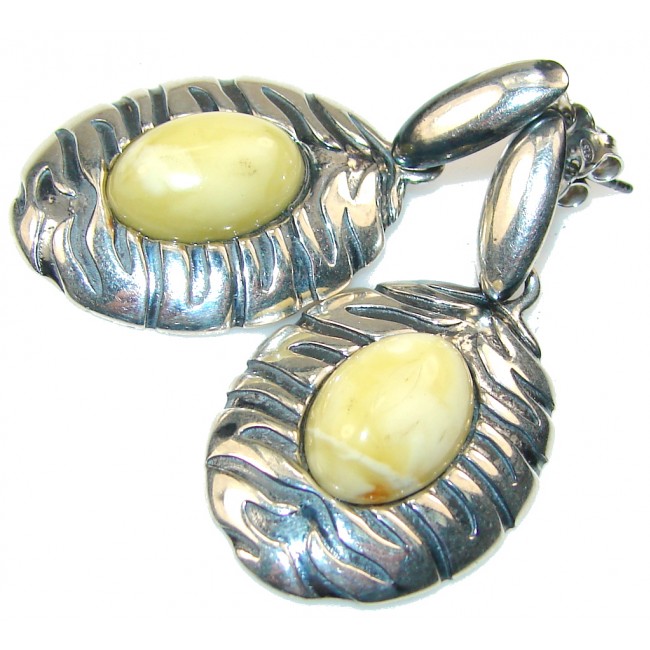 Stylish Butterscotch Polish Amber Sterling Silver earrings