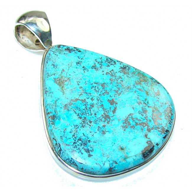 Awesome Blue Azurite Sterling Silver Pendant