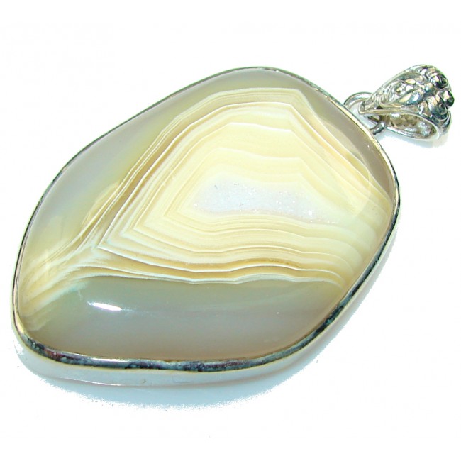 Awesome Yellow Agate Druzy Sterling Silver Pendant
