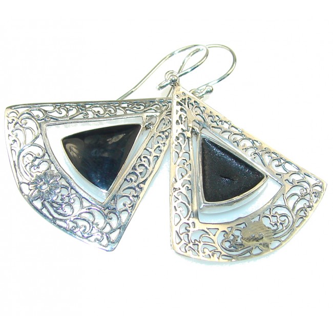 New Design!! Black Onyx Sterling Silver earrings