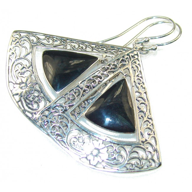 New Design!! Black Onyx Sterling Silver earrings
