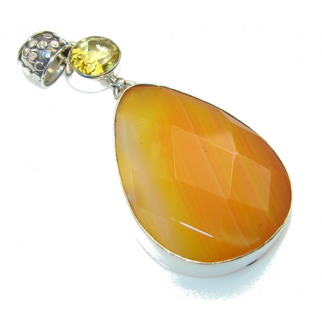 My Sweet!! Yellow Agate Sterling Silver Pendant