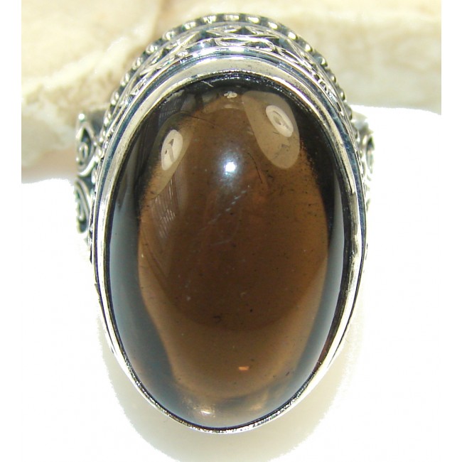 Natural Brown Smoky Topaz Sterling Silver ring; s. 8 1/2