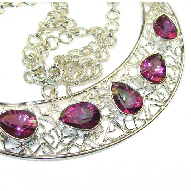 Fabulous Design Of Purple Mystic Topaz Sterling Silver necklace