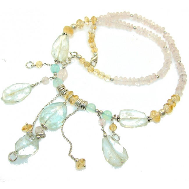 Delicate Design!! Light Aquamarine Sterling Silver necklace