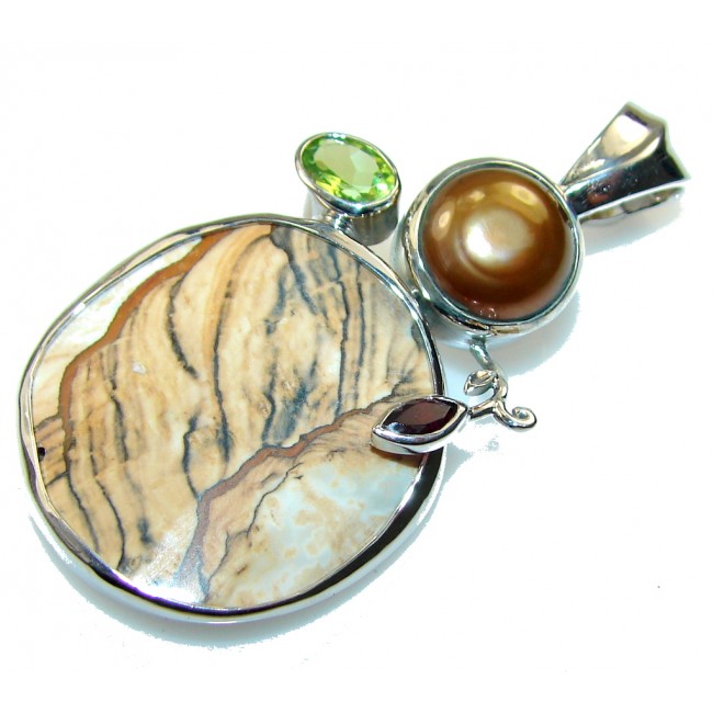 Awesome Design Picture Jasper Sterling Silver pendant