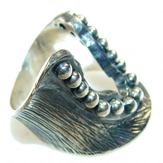 Great Impression!! Oxidized Silver Sterling Silver Ring s. 6