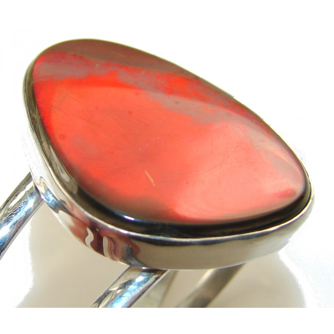 Beautiful New Design!! Red Ammolite Sterling Silver Bracelet / Cuff