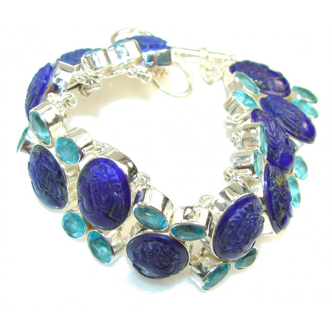 NEW!! Fabulous Blue Lapis Lazuli Sterling Silver Bracelet