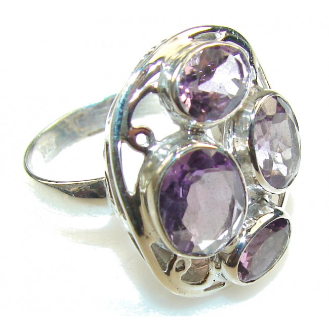 Very Delicate!! Purple Amethyst Sterling Silver Ring s. 8