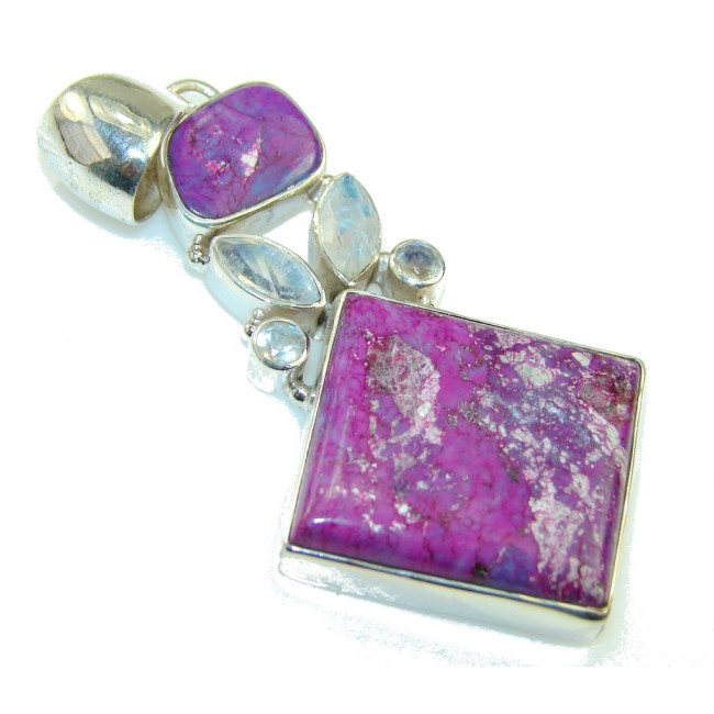 Stylish Purple Turquoise Sterling Silver Pendant