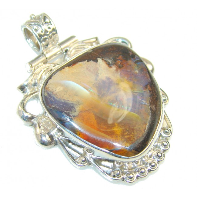 New Trendy!! Boulder Opal Sterling Silver Pendant