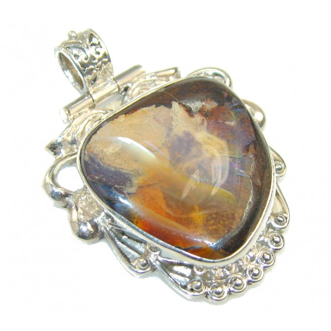 New Trendy!! Boulder Opal Sterling Silver Pendant