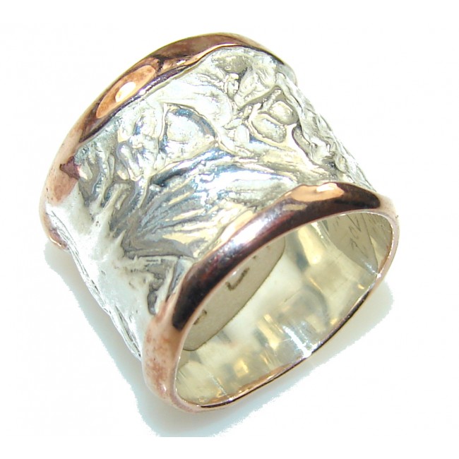 Awesome Italy Made Silver 18ct Gold Plated Sterling Silver ring; 6