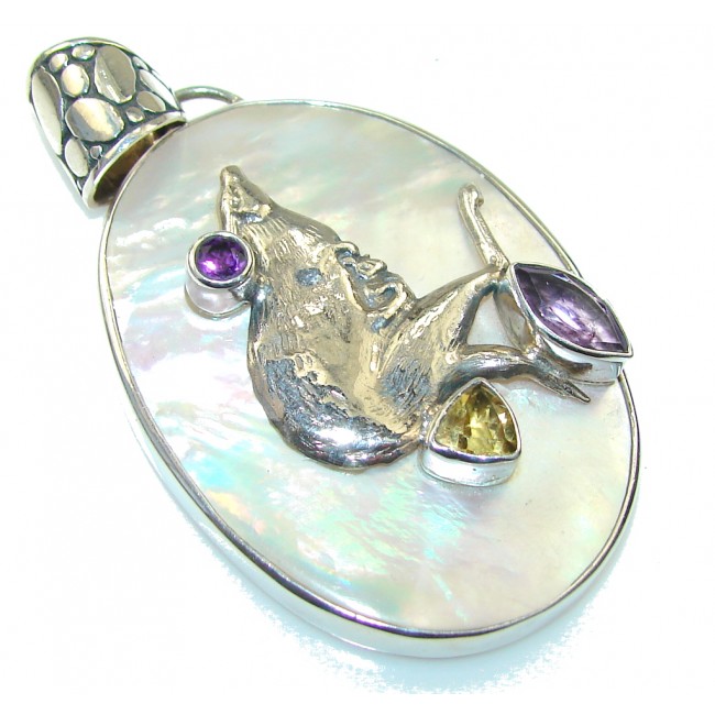 New Trendy!! Blister Pearl Sterling Silver pendant
