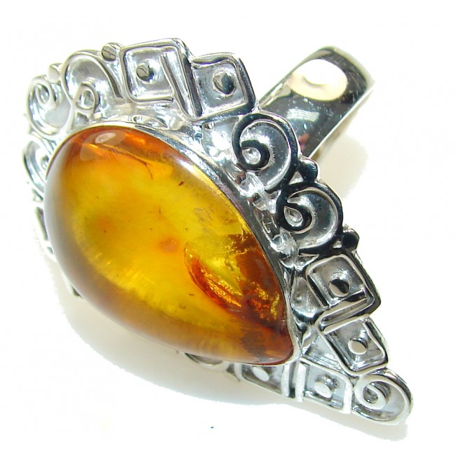 Beautiful!! Polish Amber Sterling Silver Ring s. 11