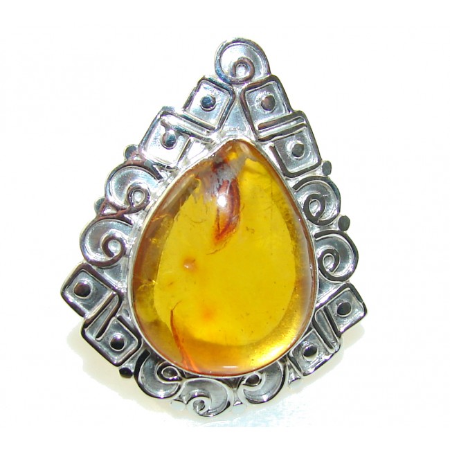 Beautiful!! Polish Amber Sterling Silver Ring s. 11
