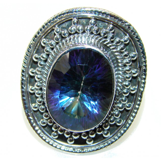 Amazing Color Of Magic Topaz Sterling Silver ring; s. 9