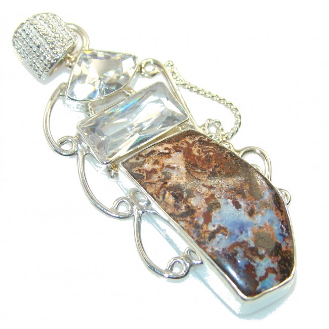 Aura Of Beauty!! Boulder Opal Sterling Silver Pendant