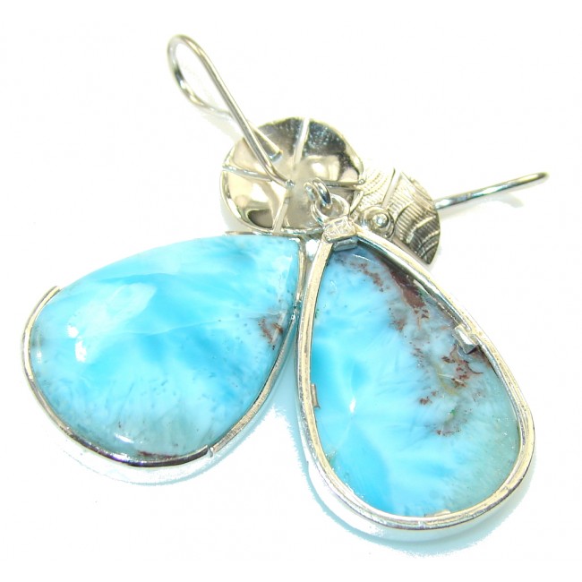 Amazing!! Light Blue Larimar Sterling Silver earrings