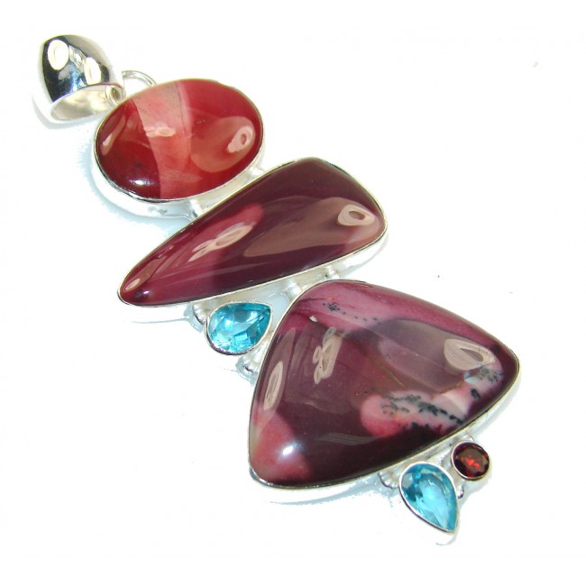 Large!! Awesome Australian Mookaite Sterling Silver Pendant