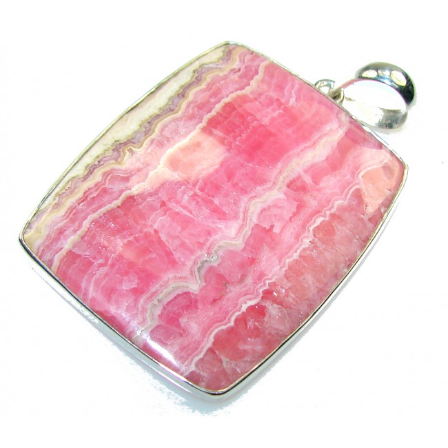 Natural! Pink Rhodochrosite Sterling Silver Pendant