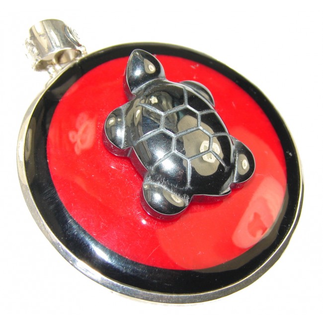 Amazing Design!! Fossilized Coral Sterling Silver pendant