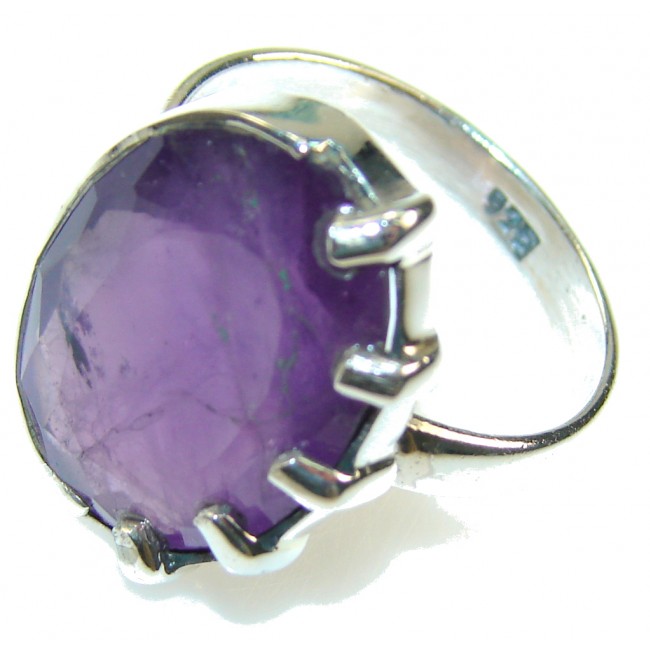 Precious Purple Amethyst Sterling Silver ring s. 9 1/4