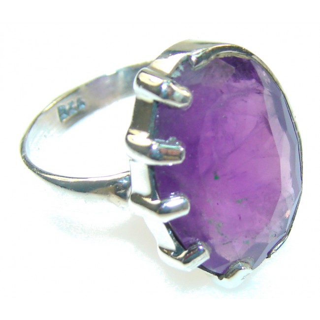 Precious Purple Amethyst Sterling Silver ring s. 9 1/4