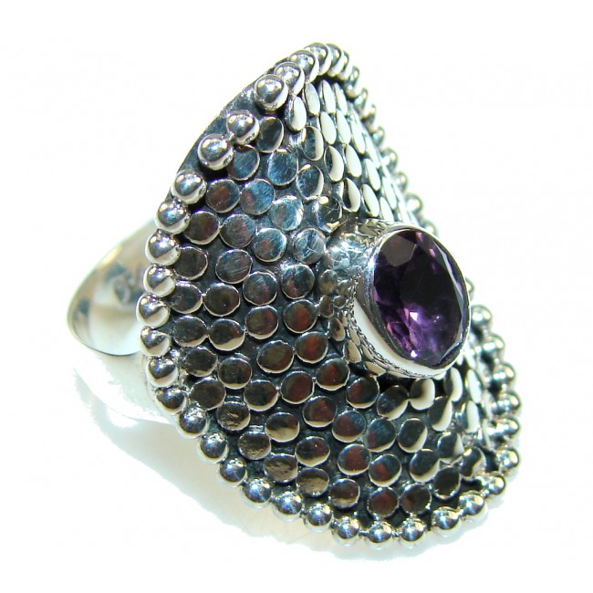 Amazing Purple Amethyst Sterling Silver ring s. 8