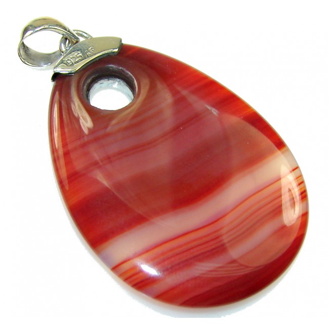 Great Impression!! Brown Agate Sterling Silver pendant