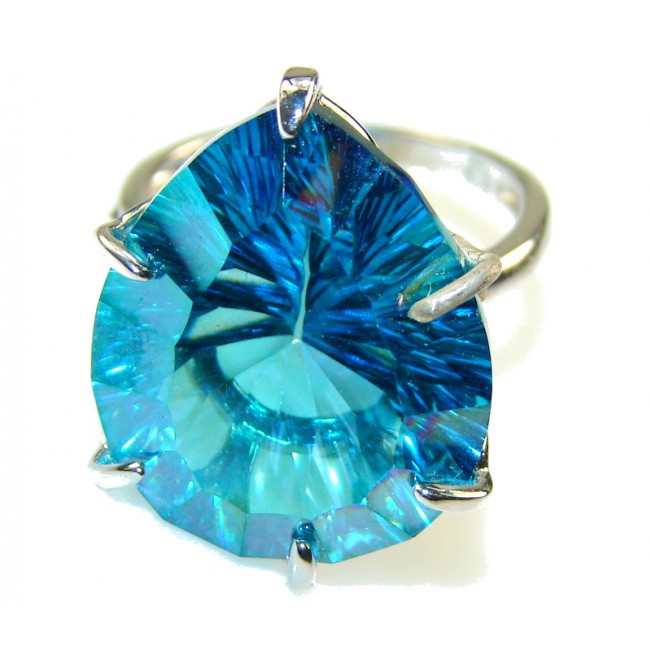 Beautiful Style Of Blue Topaz Sterling Silver Ring s. 8