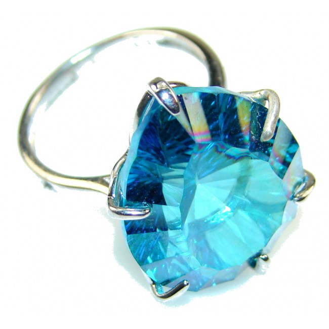 Beautiful Style Of Blue Topaz Sterling Silver Ring s. 8