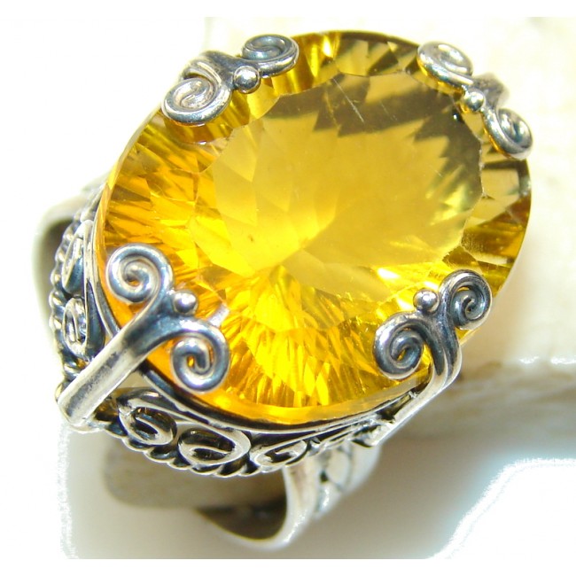 Lady Elegance Golden Topaz Sterling Silver Ring s. 8