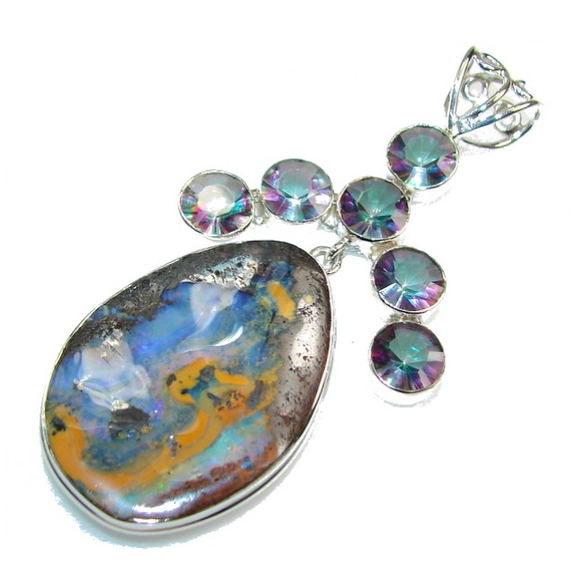 Believe In Xmas!! Boulder Opal Sterling Silver Pendant