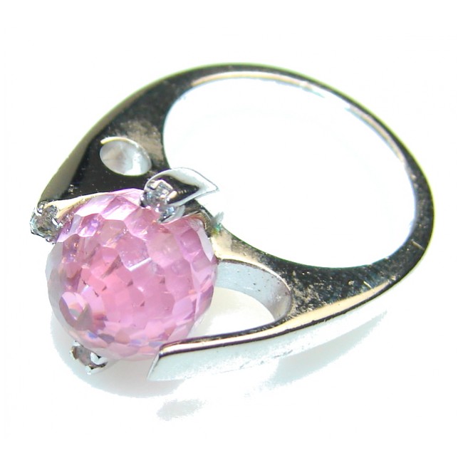Outstanding Pink Topaz Sterling Silver ring s. 5 3/4