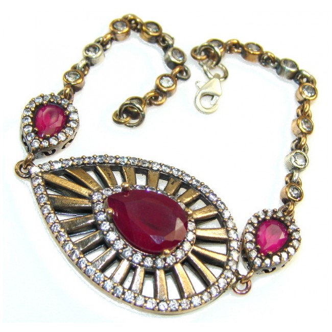 Delicate Dream Pink Ruby Sterling Silver Bracelet