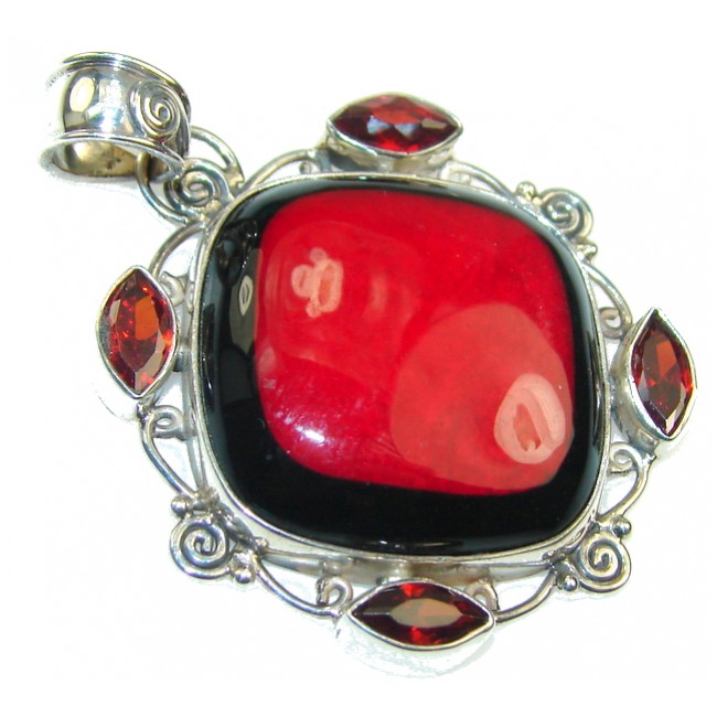 Lovely!! Fossilized Coral Sterling Silver pendant