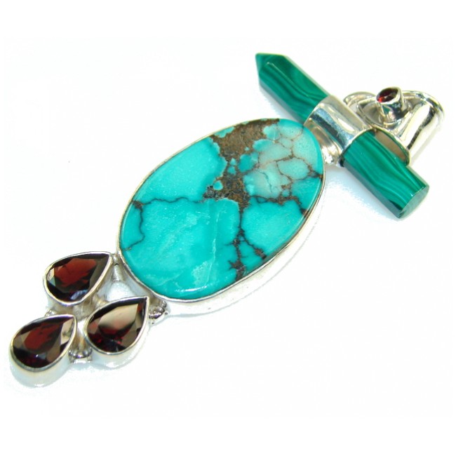 Great Blue Turquoise Sterling Silver Pendant