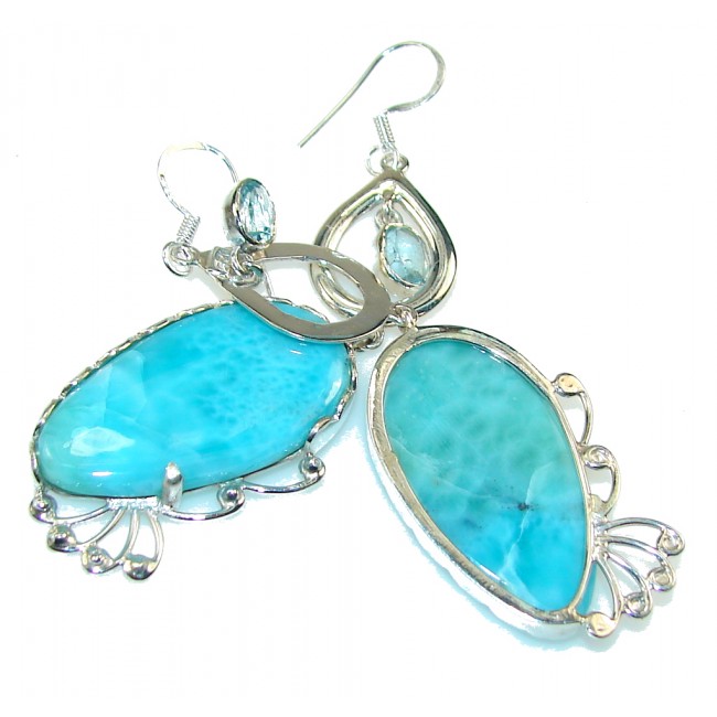 Delicate Light Blue Larimar Sterling Silver earrings