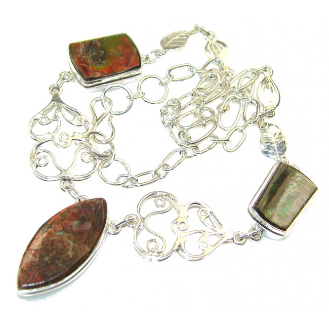 Natural Beauty! Ammolite Sterling Silver necklace