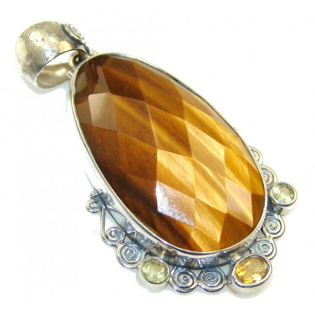 Gorgeous Golden Tigers Eye Sterling Silver Pendant